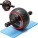 Ab wheel avec tapis - Entraîneur abdominal - Ab Roller - Noir avec Rouge