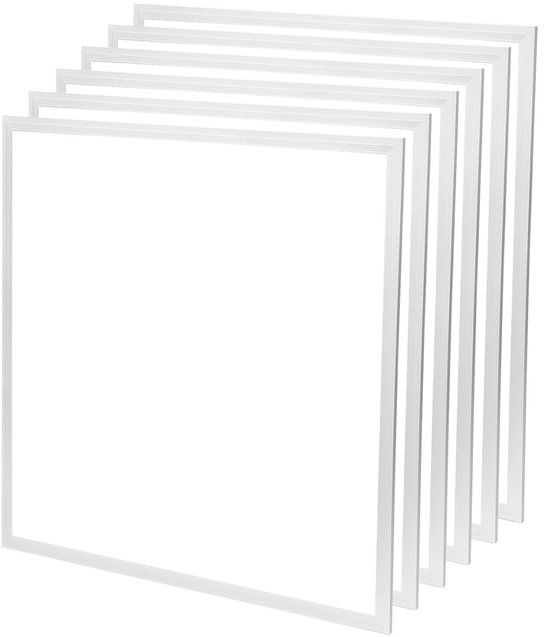 Velvalux LED Paneel 60x60 6 Pack - LED Paneel Systeemplafond - Helder/Koud Wit 6000K - 36W - Inbouw - Vierkant - Wit - Flikkervrij