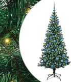 vidaXL - Kunststof - Voorverlichte - Kerstboom - Groen - 180 cm