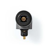 Nedis Adaptateur TosLink - Toslink Femelle - Toslink Mâle - Coudé à 90° - Anthracite