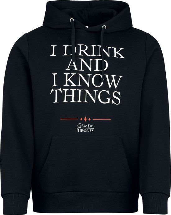 Game of Thrones I Drink And I Know Things Heren Trui met capuchon - zwart - S