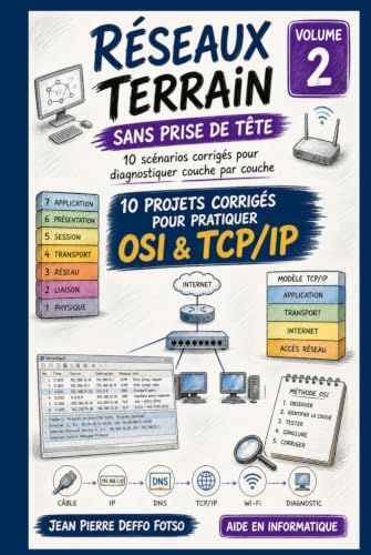 Réseaux Terrain Sans Prise de Tête Volume 2 (EDITION COULEUR): 10 projets corrigés pour pratiquer OSI & TCP/IP
