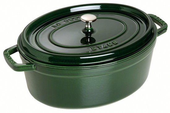 Staub Cocotte Ovaal - 31 cm - Basilicum - Gietijzeren Braadpan