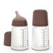 Suavinex, Verpakking met 2 anti-koliek flessen Zero 270 ml en speen met gemiddelde doorstroming (M) van siliconen, +3 maanden, moedermelk, formule en vloeistoffen met gemiddelde dichtheid, compatibel