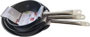 BAUMALU Set de casseroles, 3 pièces, 20 cm, 24 cm, 28 cm, acier inoxydable