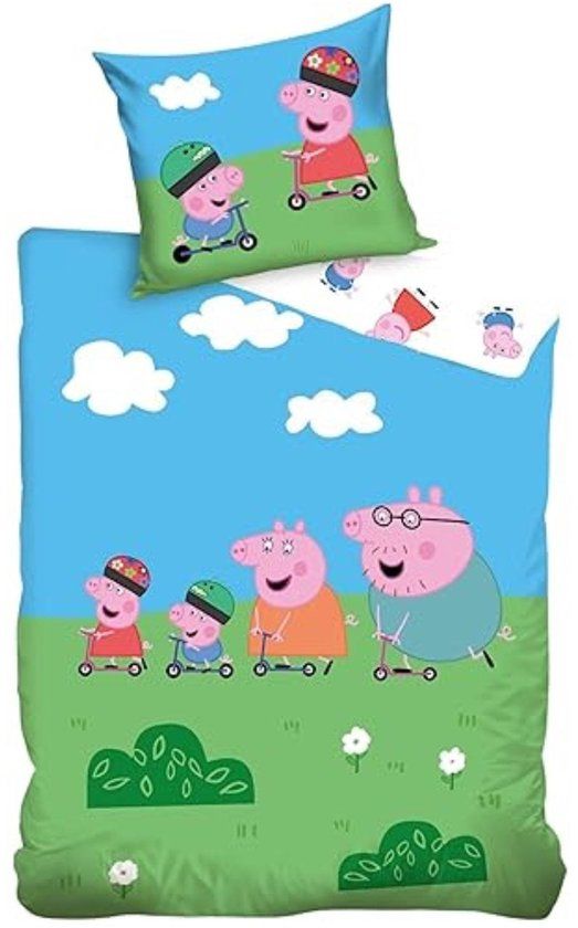 4KidsOnly Peppa Pig dekbedovertrek Eenpersoons Katoen Meerkleurig Dubbelzijdig Kinderen