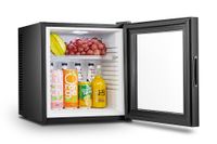 Melchioni Family Mini-koelkast met glazen deur, 23 l, Zwart