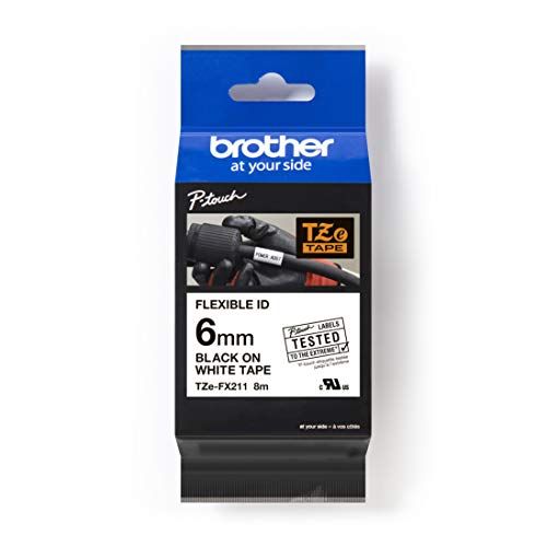 Brother TZE-FX211 Flexibele tape Zwart/Wit