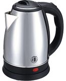 Herzberg HG5011-SIL Elektrische waterkoker, waterkoker van roestvrij staal, 1,8 liter, roestvrij staal, draadloos, zilverkleurig