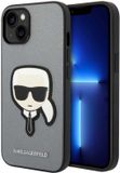Karl Lagerfeld Apple iPhone 14 Plus Hoesje Saffiano Karl Head Zilver