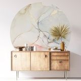 Autocollant Mural Rond / Cercle - Effet Marbré - Diamètre 120 cm - Adhésif Mat