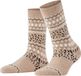 FALKE Cosy Wool Special Edition gedessineerd wol viscose kasjmier sokken dames beige - maat 39-42