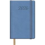 Dohe Agenda 2026 - Weekweergave, 8,5 x 13 cm, Harde Omslag Kunstleer, Elastische Sluiting, Bladwijzer, Jaarplanner Spaans, Samba Lichtblauw