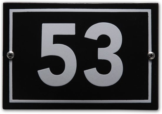 EmailleDesignÂ® Huisnummer model Phil nr. 53