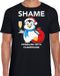 Bellatio Decorations Pinguin Kerstshirt / Kerst t-shirt Shame penguins with champagne zwart voor heren - Kerstkleding / Christmas outfit XL