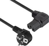 ACT Netsnoer Schuko CEE 7/7 male (haaks) - C15 (haaks rechts) IEC 60320 zwart 1 m AK5349