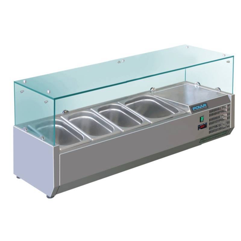 Polar Opzetkoelvitrine 3 x GN 13 1 x GN 12