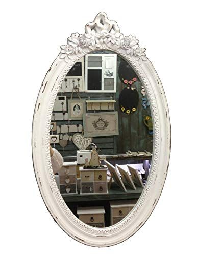 GMMH Charmante houten wandspiegel wit antiek - 4250888318421