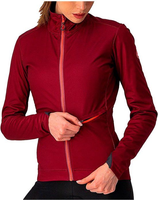 Castelli GO fietsjas Dames Bordeaux/Brilliant Pink - Maat S