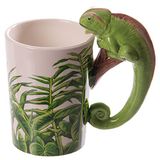 Puckator Kameleon keramische mok met handvat voor warme dranken, koffie, decoratieve geschenkdoos, keuken, hoogte 14 cm, breedte 14 cm, diepte 8,5 cm