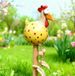 Kip décoration de jardin en céramique et piquet de jardin
