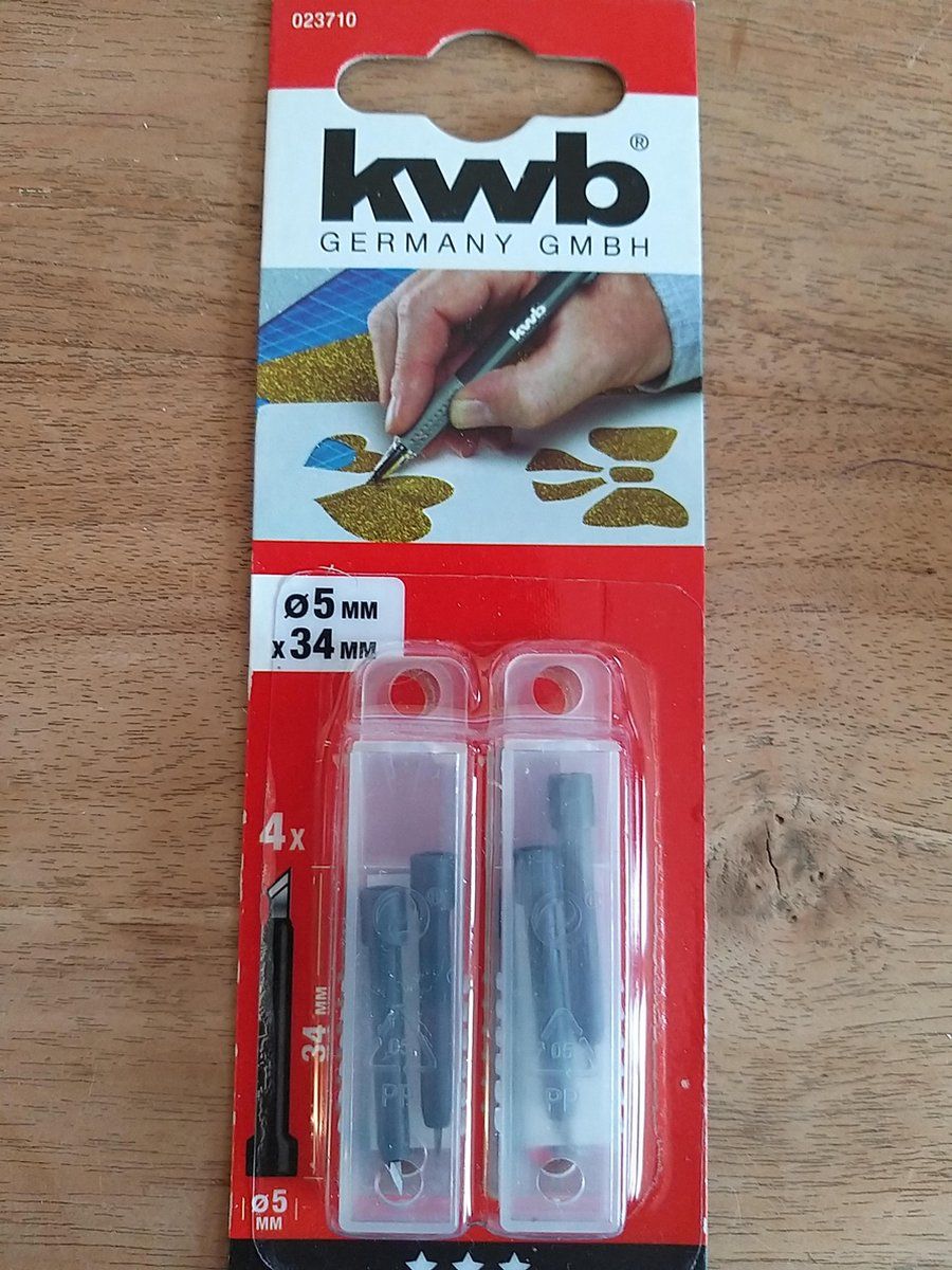 kwb Reservemesjes voor knutselmessen 023710 (4 stuks, voor artikel 014910, 30° scalpel lemmet, roestvrij staal)