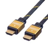 ROLINE GOLD Câble HDMI HighSpeed avec Ethernet, M-M, 1,5 m