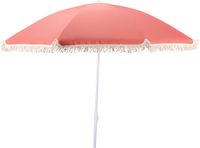 Pro Beach Parasol Aruba - D180 cm - rose - inclinable/pliable - réglable - franges