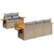 vidaXL 6-delige Loungeset met kussens, polyrattan, beige