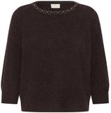 Kaffe KAselly Pullover Dames Trui - Fudge Melange