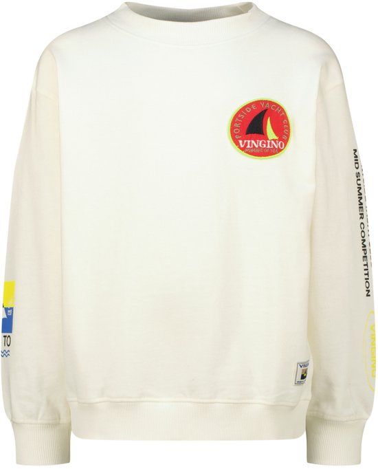 Vingino Novo Jongens Sweater Katoen Cloud White Maat 140