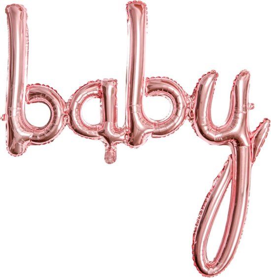 PARTYDECO - Roségouden aluminium baby ballon