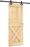 vidaXL Schuifdeur 80 x 210 cm Massief Pine Hout Onbehandeld