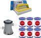 WAYS - Entretien piscine - Pompe de filtration 1249 l/h & 6 filtres type I & WAYS Brosse de nettoyage