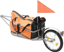 vidaXL Fietskar met tas oranje en zwart