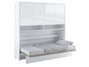 CONCEPTION PRO Lit mural escamotable 90x200 cm blanc/blanc brillant (horizontal) avec surmeuble