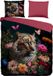 Pure dekbedovertrek luipaard met bloemen - 2 persoons 200x200/220 cm - Multi - Microvezel