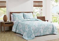 Tommy Bahama Quilt Set-100, lichtgewicht en ademend, voorgewassen voor extra comfort, katoen, aqua, Twin