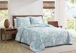 Tommy Bahama Quilt Set-100, lichtgewicht en ademend, voorgewassen voor extra comfort, katoen, aqua, Twin
