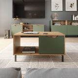 Vicco Salontafel Marelle Groen/Artisanaal eiken 90 x 50 x 47 cm