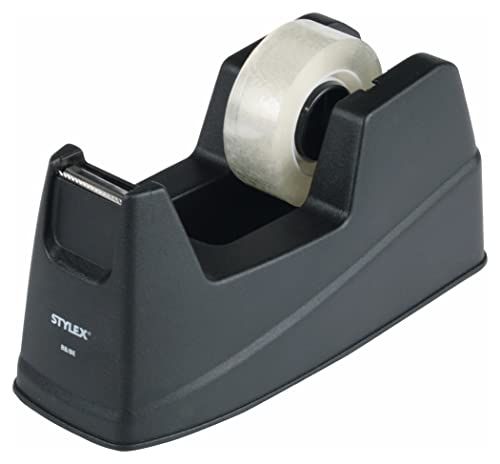 Stylex 23288 - plakfolie tafeldispenser inclusief een rol plakfolie, zwart