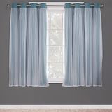 TOWN & COUNTRY LUXE Exclusieve Home Curtains Catarina gordijnen, meerlaags, massief verduisteringsgordijn en doorschijnend raamgordijn met tule oppervlak Afmetingen: 52 x 63 cm 52x63 turquoise
