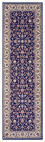 Nouristan Design loper Dizi (80x350 cm, 100% polypropyleen heatset, blauw crème)