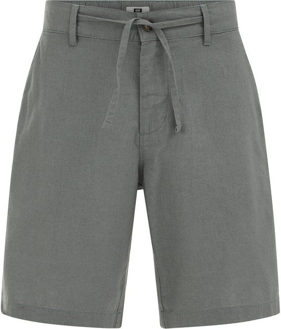 WE Fashion Heren relaxed fit comfort short van linnenmix