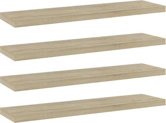 vidaXL Wandschappen 4 st 40x10x1,5 cm bewerkt hout sonoma eikenkleurig