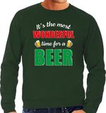 Bellatio Decorations Shoppartners Bv Grote maten wonderful beer foute Kerst bier sweater - groen - heren - Kerst trui / Kerst outfit / drank kersttrui XXXL