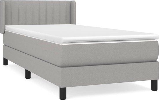 vidaXL Boxspring met matras stof lichtgrijs 90x190 cm