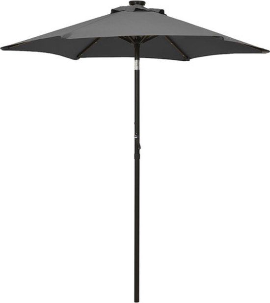 vidaXL Parasol met LED-verlichting 200x211 cm aluminium groen