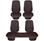 Auto Lupex Auto Accessori 3-delige universele autostoelhoes, stoelbeschermer 2 voor en 1 achter | Protector Comfort Automotive Interieur kussen (PVC - zwart rood - 7 stuks)