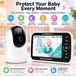 StarTech Babyfoon Wit - 17,8 cm HD-scherm - Draadloos - Kantel- en zoomcamera - Infrarood nachtzicht - Twee-weg audio en temperatuurmeting